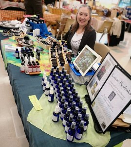Laine Herbals products arrayed at the market