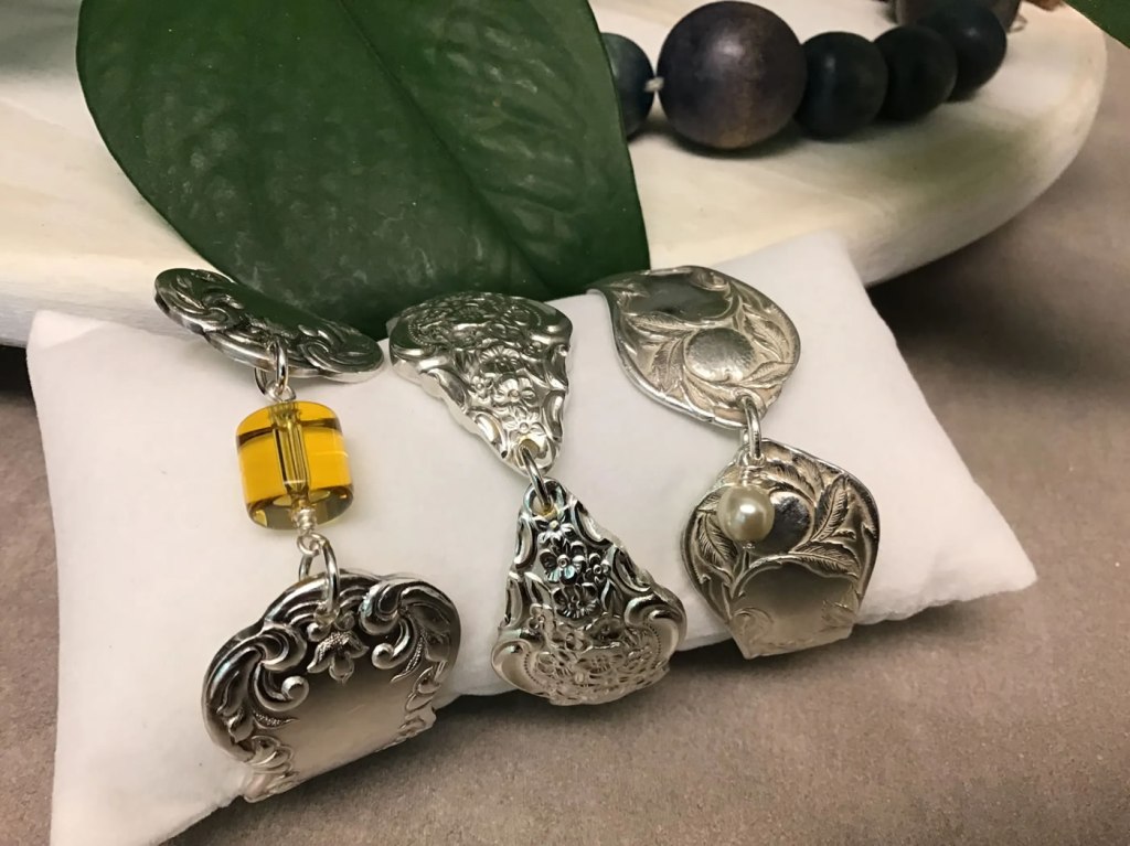 Silver jewellery repurposed materials